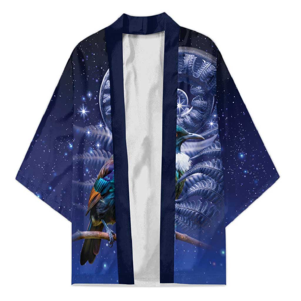 Tui Bird Matariki Galaxy Kimono Koru Silver Fern Aotearoa LT9 Unisex Galaxy - Polynesian Pride