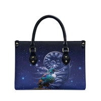 Tui Bird Matariki Galaxy Leather Bag Koru Silver Fern Aotearoa LT9 - Polynesian Pride