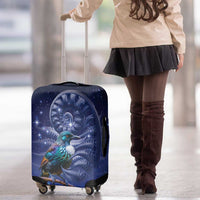 Tui Bird Matariki Galaxy Luggage Cover Koru Silver Fern Aotearoa LT9 - Polynesian Pride