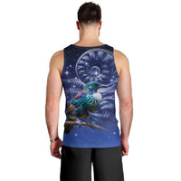 Tui Bird Matariki Galaxy Men Tank Top Koru Silver Fern Aotearoa LT9 - Polynesian Pride