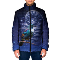 Tui Bird Matariki Galaxy Padded Jacket Koru Silver Fern Aotearoa LT9 Men Galaxy - Polynesian Pride