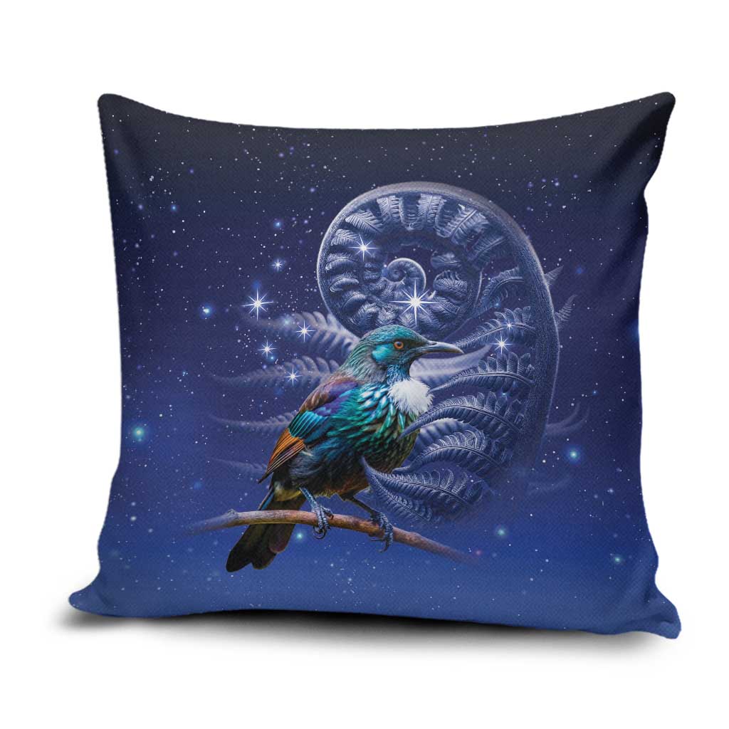 Tui Bird Matariki Galaxy Pillow Cover Koru Silver Fern Aotearoa LT9 Galaxy - Polynesian Pride