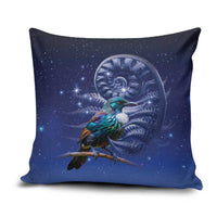 Tui Bird Matariki Galaxy Pillow Cover Koru Silver Fern Aotearoa LT9 Galaxy - Polynesian Pride