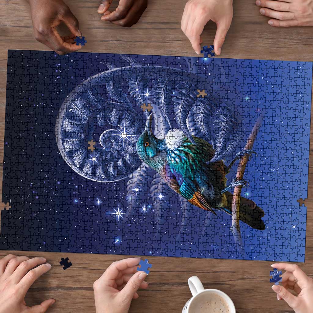 Tui Bird Matariki Galaxy Puzzle Koru Silver Fern Aotearoa LT9 - Polynesian Pride