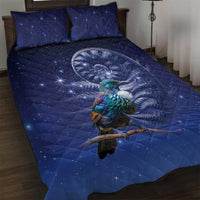 Tui Bird Matariki Galaxy Quilt Bed Set Koru Silver Fern Aotearoa LT9 Galaxy - Polynesian Pride