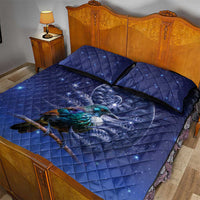 Tui Bird Matariki Galaxy Quilt Bed Set Koru Silver Fern Aotearoa LT9 - Polynesian Pride