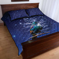 Tui Bird Matariki Galaxy Quilt Bed Set Koru Silver Fern Aotearoa LT9 - Polynesian Pride