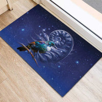 Tui Bird Matariki Galaxy Rubber Doormat Koru Silver Fern Aotearoa LT9 - Polynesian Pride
