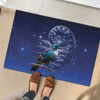 Tui Bird Matariki Galaxy Rubber Doormat Koru Silver Fern Aotearoa LT9 - Polynesian Pride