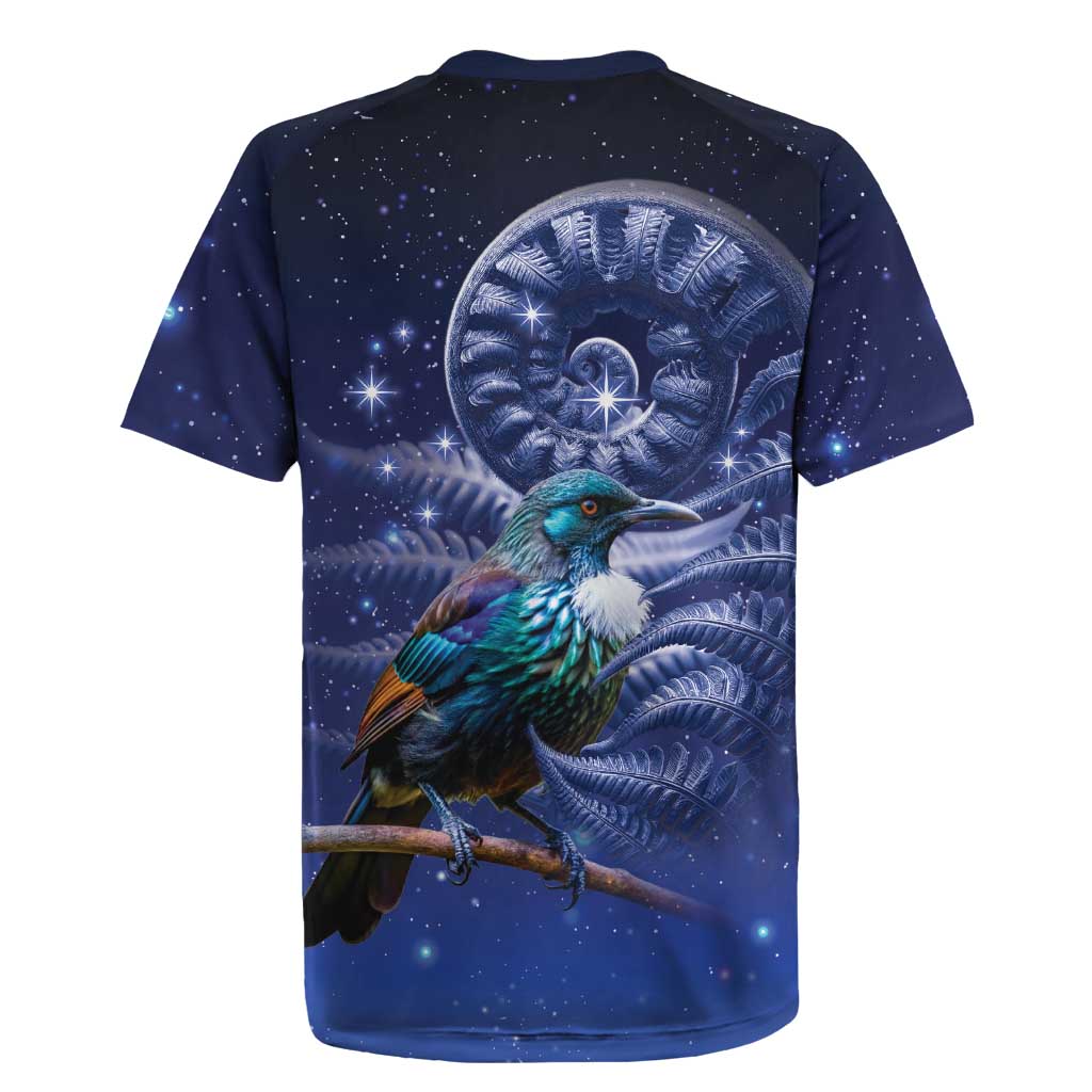 Tui Bird Matariki Galaxy Rugby Jersey Koru Silver Fern Aotearoa LT9 - Polynesian Pride