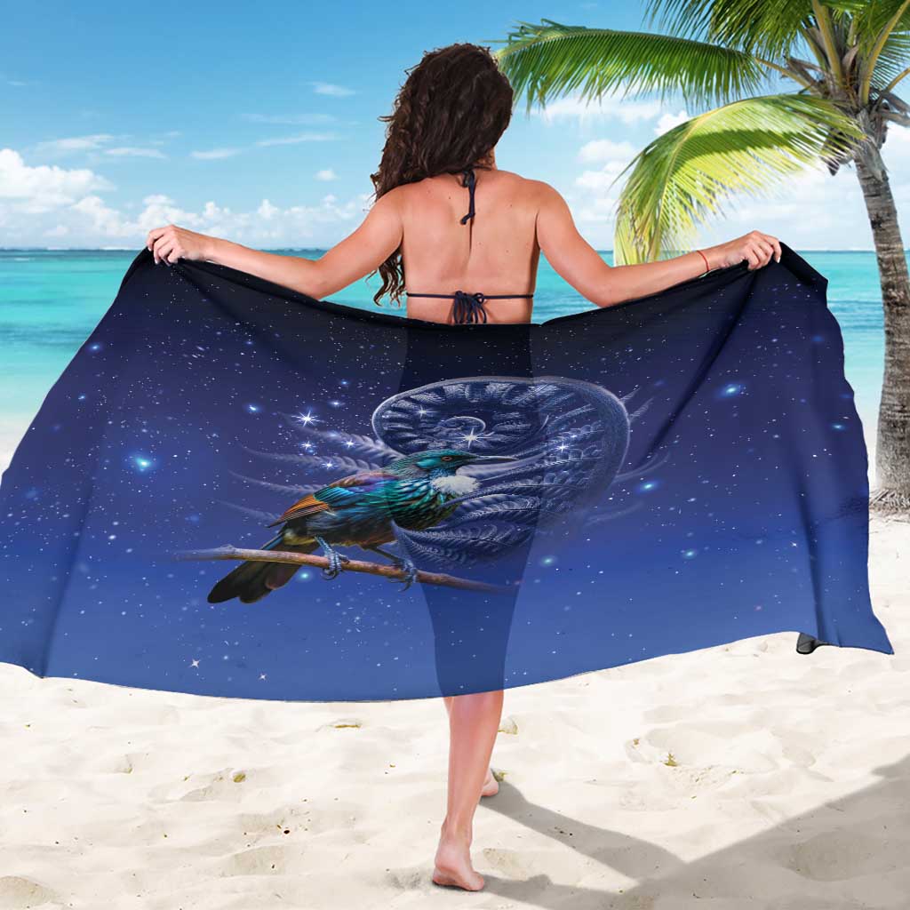 Tui Bird Matariki Galaxy Sarong Koru Silver Fern Aotearoa LT9 - Polynesian Pride