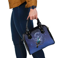 Tui Bird Matariki Galaxy Shoulder Handbag Koru Silver Fern Aotearoa LT9 - Polynesian Pride