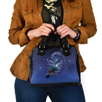 Tui Bird Matariki Galaxy Shoulder Handbag Koru Silver Fern Aotearoa LT9 - Polynesian Pride