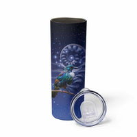 Tui Bird Matariki Galaxy Skinny Tumbler Koru Silver Fern Aotearoa LT9 - Polynesian Pride