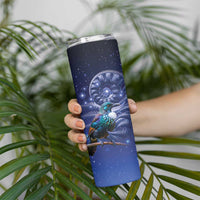 Tui Bird Matariki Galaxy Skinny Tumbler Koru Silver Fern Aotearoa LT9 - Polynesian Pride