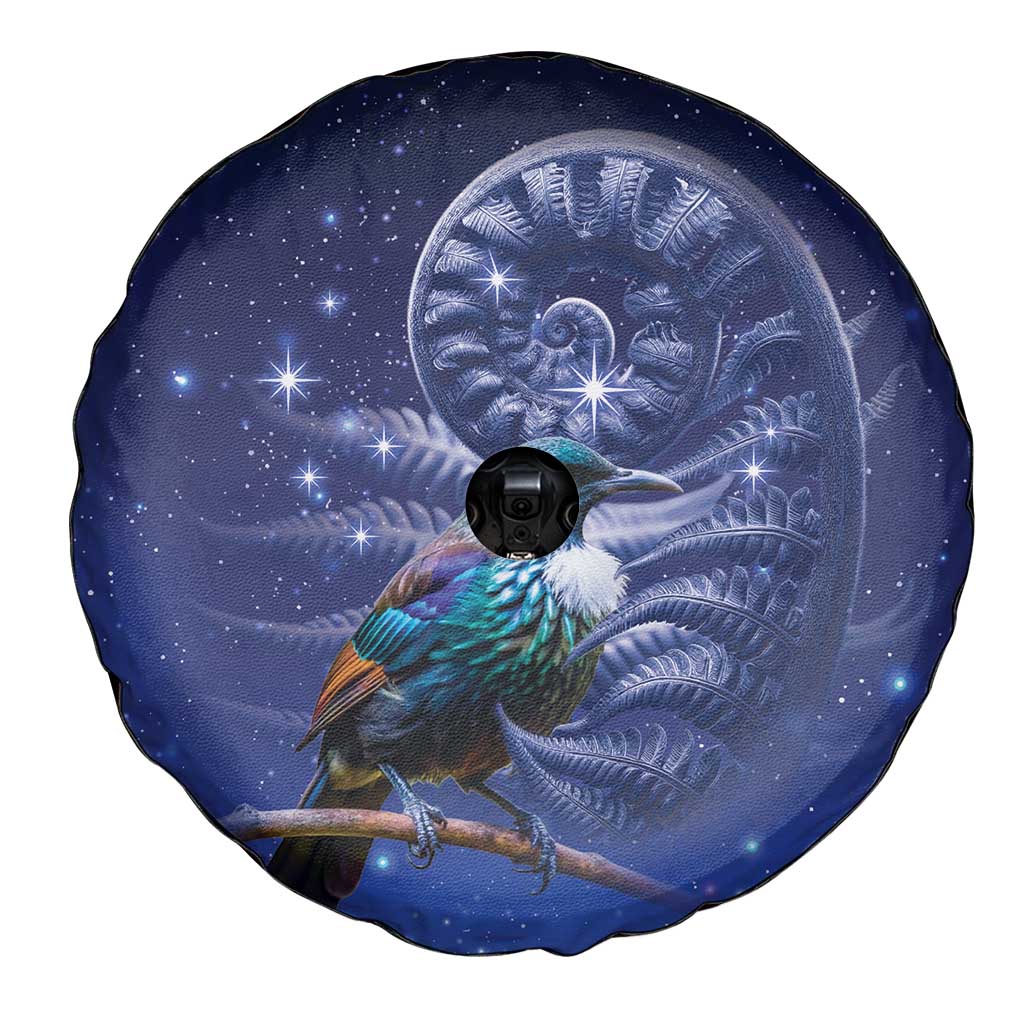 Tui Bird Matariki Galaxy Spare Tire Cover Koru Silver Fern Aotearoa LT9 - Polynesian Pride