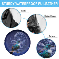 Tui Bird Matariki Galaxy Spare Tire Cover Koru Silver Fern Aotearoa LT9 - Polynesian Pride