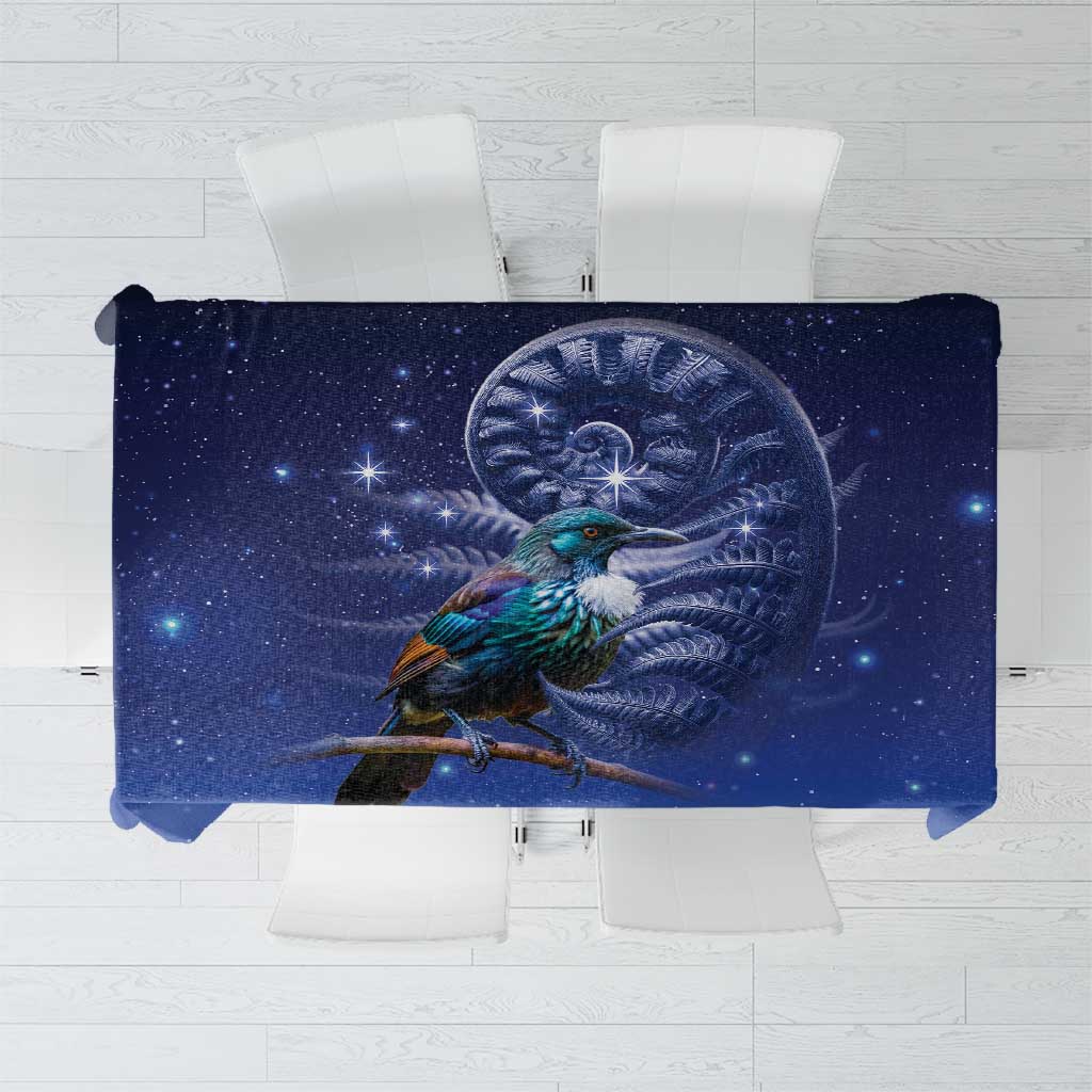 Tui Bird Matariki Galaxy Tablecloth Koru Silver Fern Aotearoa LT9 Galaxy - Polynesian Pride