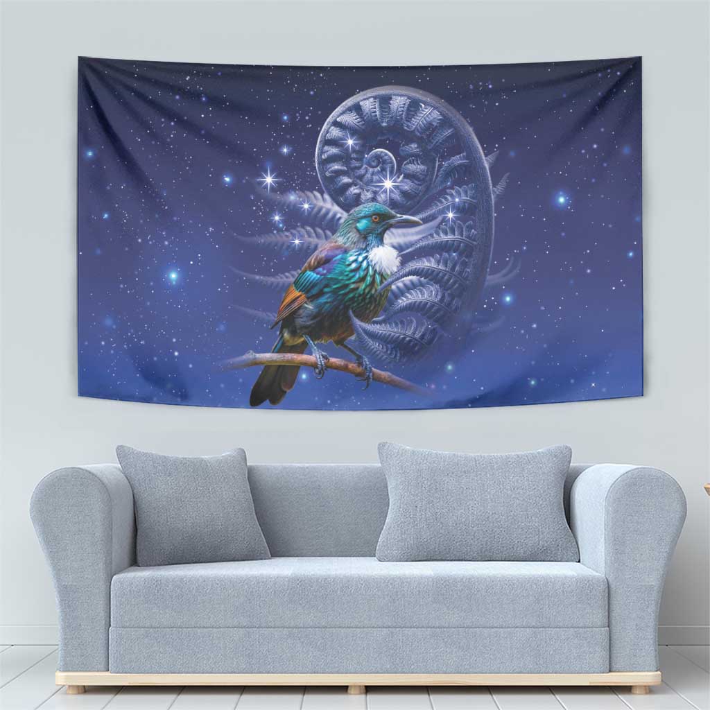 Tui Bird Matariki Galaxy Tapestry Koru Silver Fern Aotearoa LT9 - Polynesian Pride