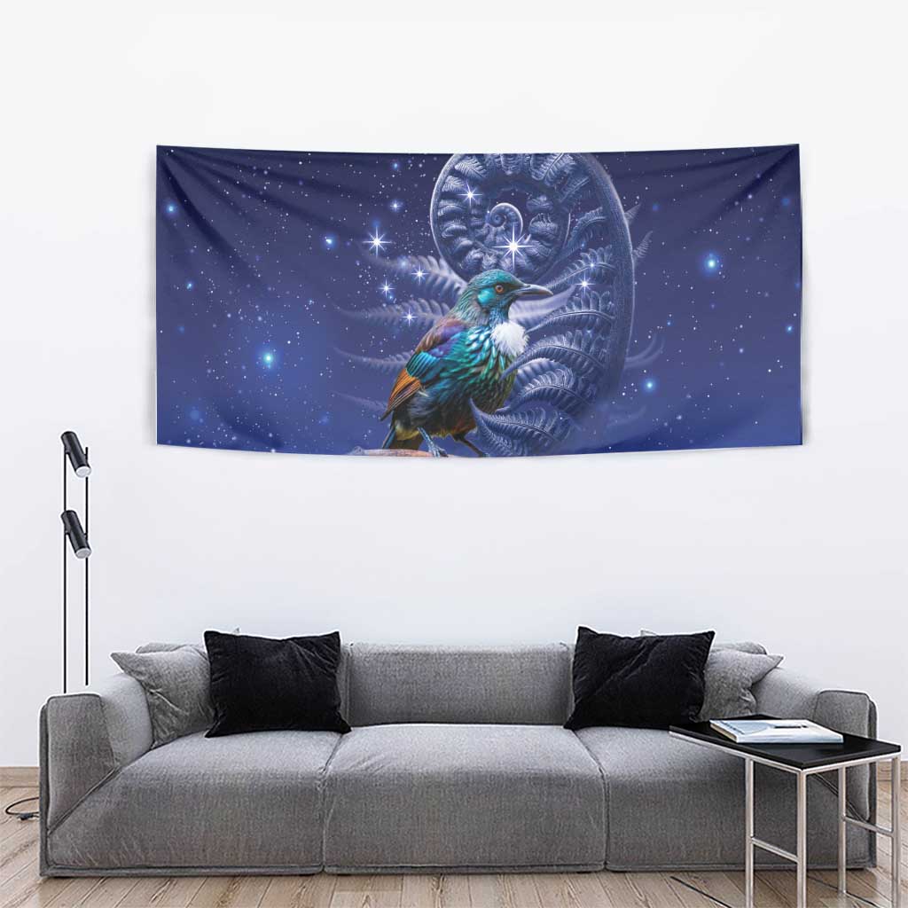 Tui Bird Matariki Galaxy Tapestry Koru Silver Fern Aotearoa LT9 - Polynesian Pride