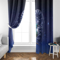 Tui Bird Matariki Galaxy Window Curtain Koru Silver Fern Aotearoa LT9 - Polynesian Pride