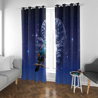 Tui Bird Matariki Galaxy Window Curtain Koru Silver Fern Aotearoa LT9 With Grommets Galaxy - Polynesian Pride