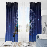 Tui Bird Matariki Galaxy Window Curtain Koru Silver Fern Aotearoa LT9 - Polynesian Pride