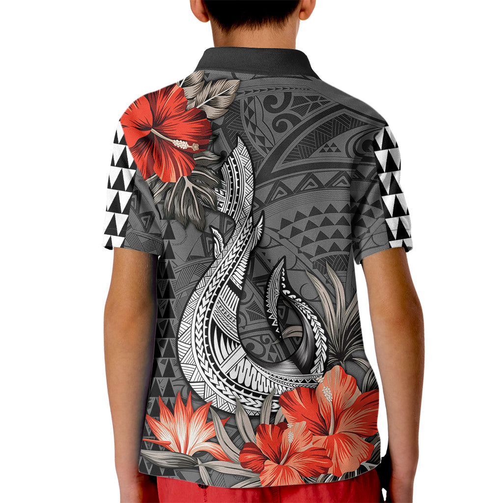 Hawaii Fish Hook Kid Polo Shirt Polynesian Vintage Vibes LT9 - Polynesian Pride