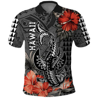 Hawaii Hammerhead Shark Polo Shirt Polynesian Vintage Vibes LT9 Black - Polynesian Pride