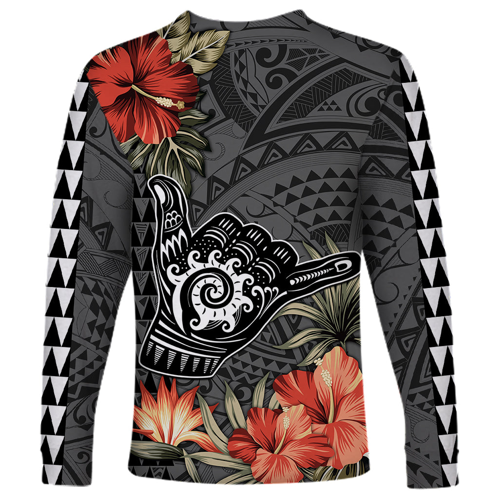 Hawaii Shaka Surf Hand Sign Long Sleeve Shirt Polynesian Vintage Vibes LT9 - Polynesian Pride