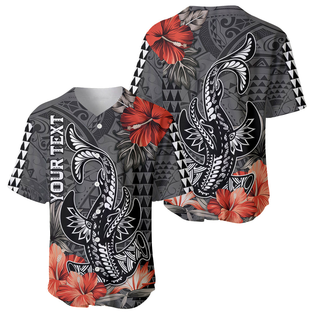 Personalised Hawaii Hammerhead Shark Baseball Jersey Polynesian Vintage Vibes LT9 - Polynesian Pride