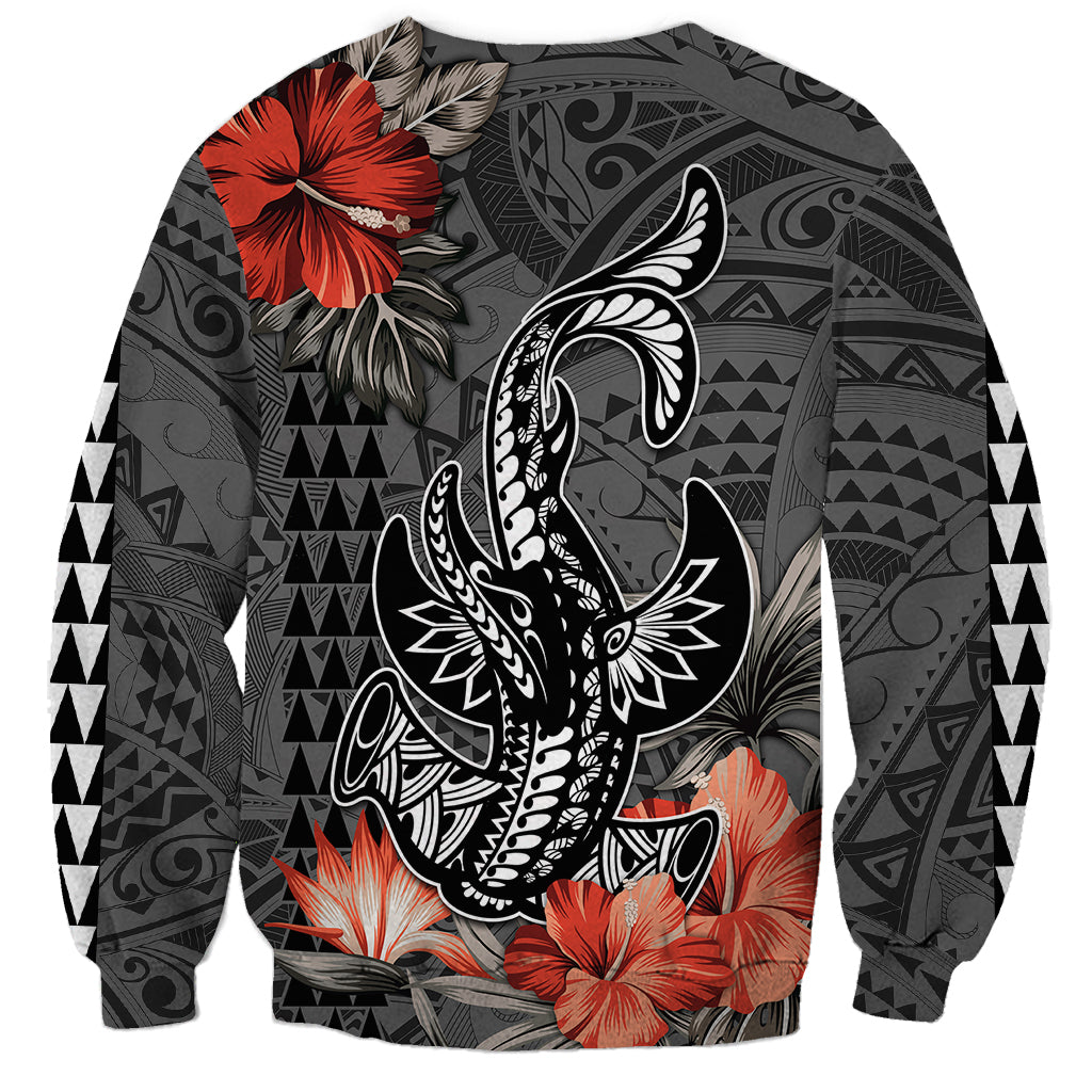 Personalised Hawaii Hammerhead Shark Sweatshirt Polynesian Vintage Vibes LT9 - Polynesian Pride