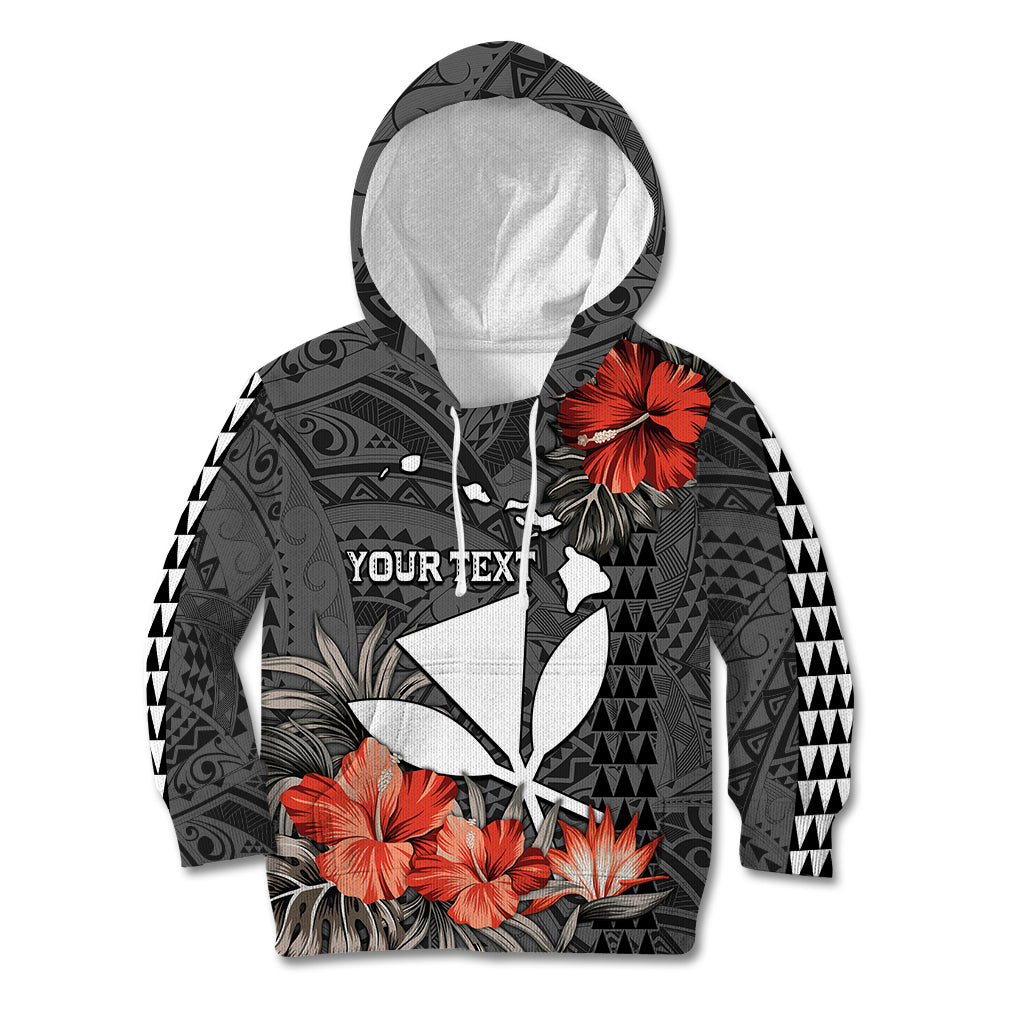 Personalised Hawaii Kanaka Maoli Kid Hoodie Polynesian Vintage Vibes LT9 Hoodie Black - Polynesian Pride
