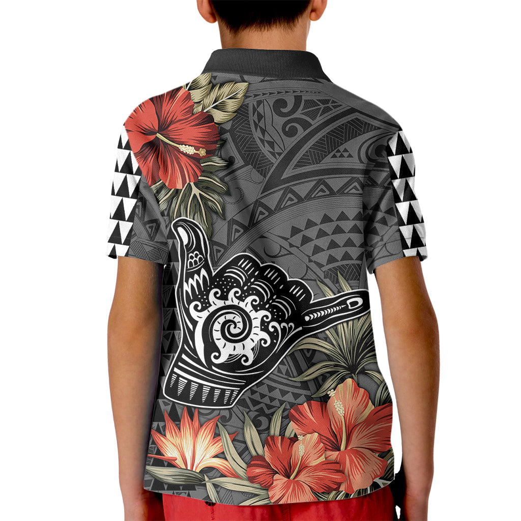 Personalised Hawaii Shaka Surf Hand Sign Kid Polo Shirt Polynesian Vintage Vibes LT9 - Polynesian Pride