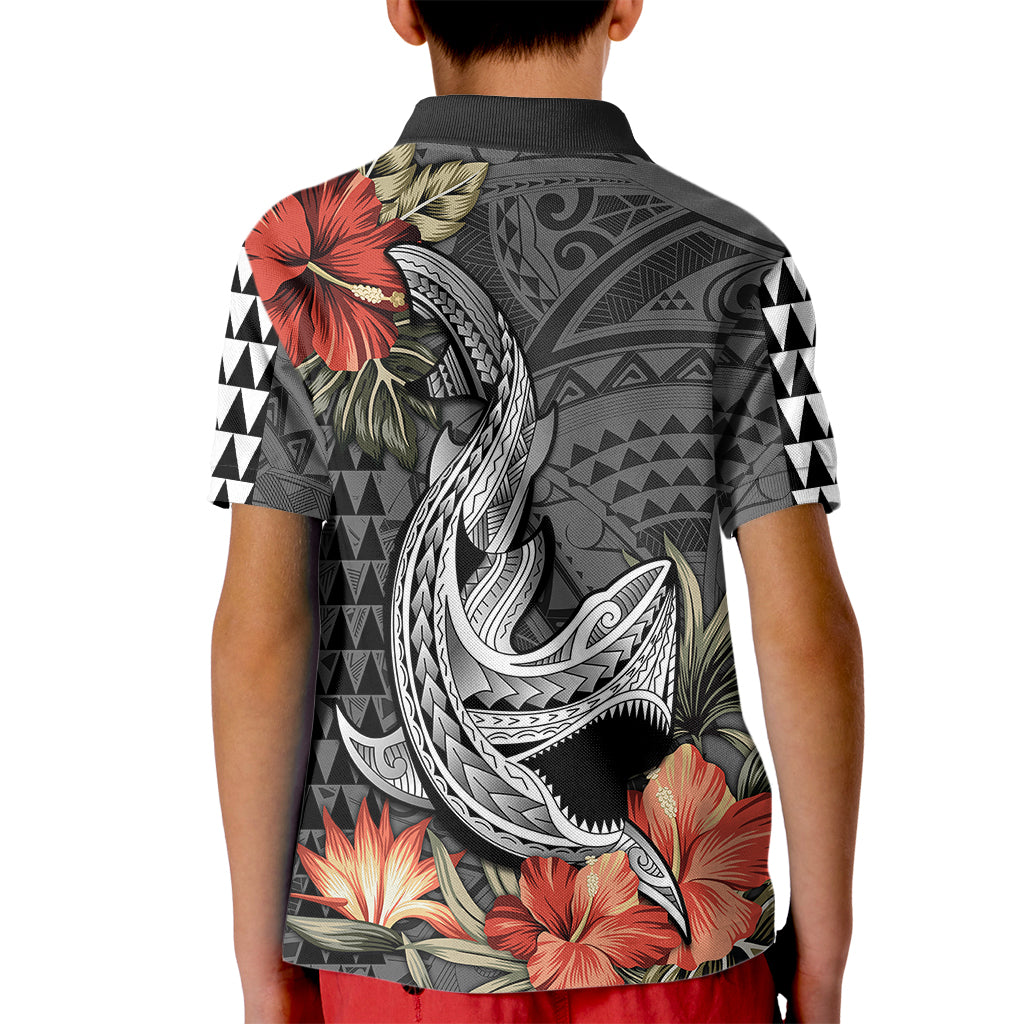 Personalised Hawaii Shark Tattoo Kid Polo Shirt Polynesian Vintage Vibes LT9 - Polynesian Pride