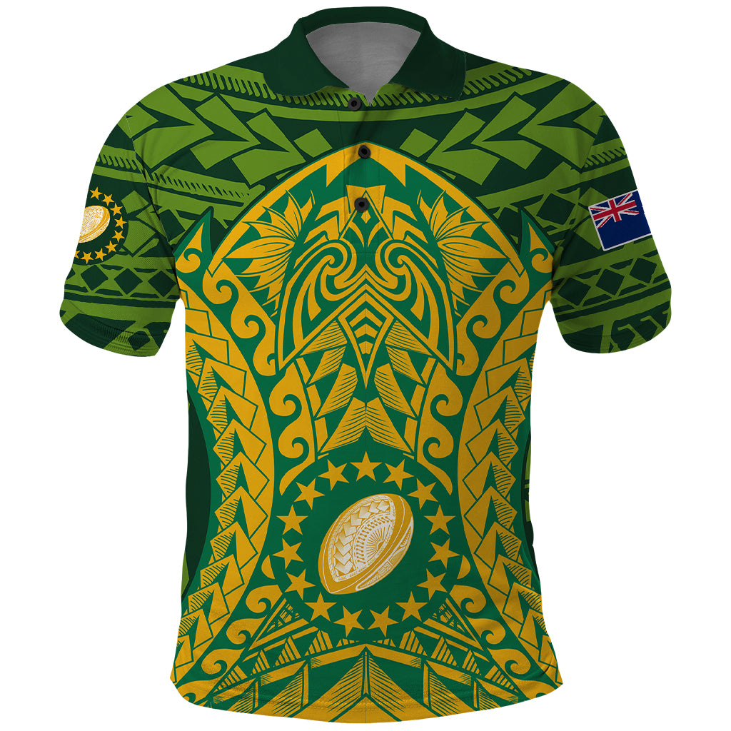 Cook Islands Rugby Polo Shirt Kukis Athletic Style LT9 Green - Polynesian Pride