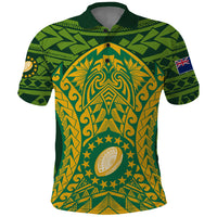 Cook Islands Rugby Polo Shirt Kukis Athletic Style LT9 Green - Polynesian Pride