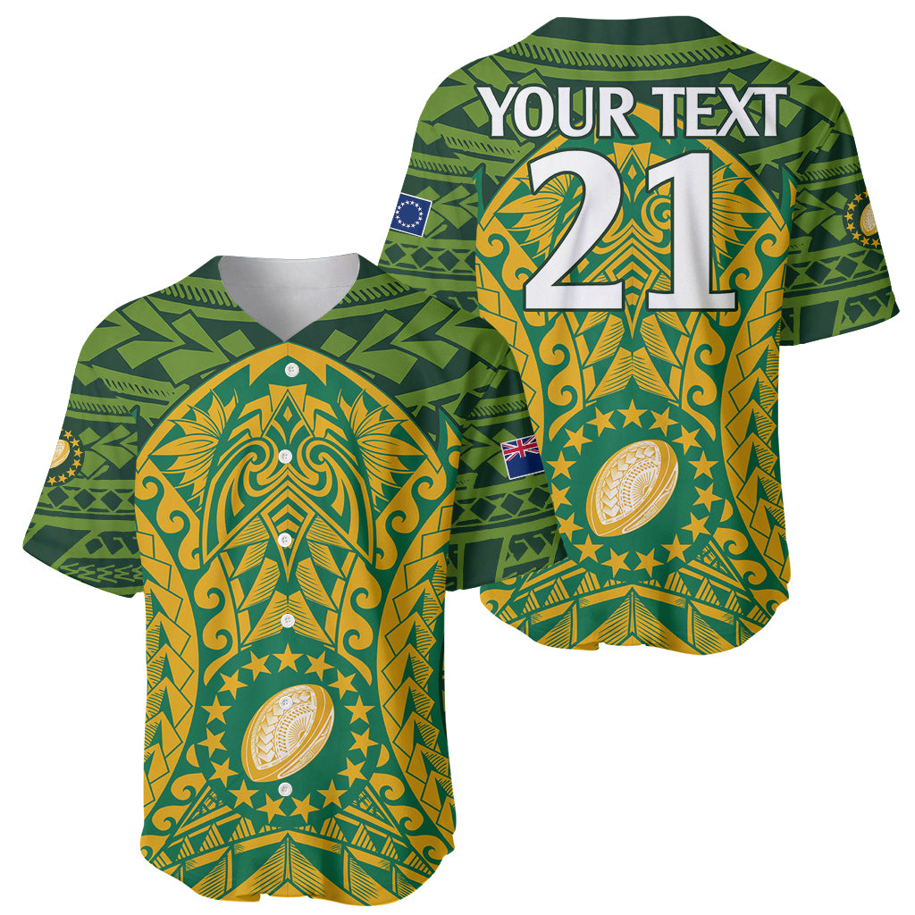 Personalised Cook Islands Rugby Baseball Jersey Kukis Athletic Style LT9 - Polynesian Pride