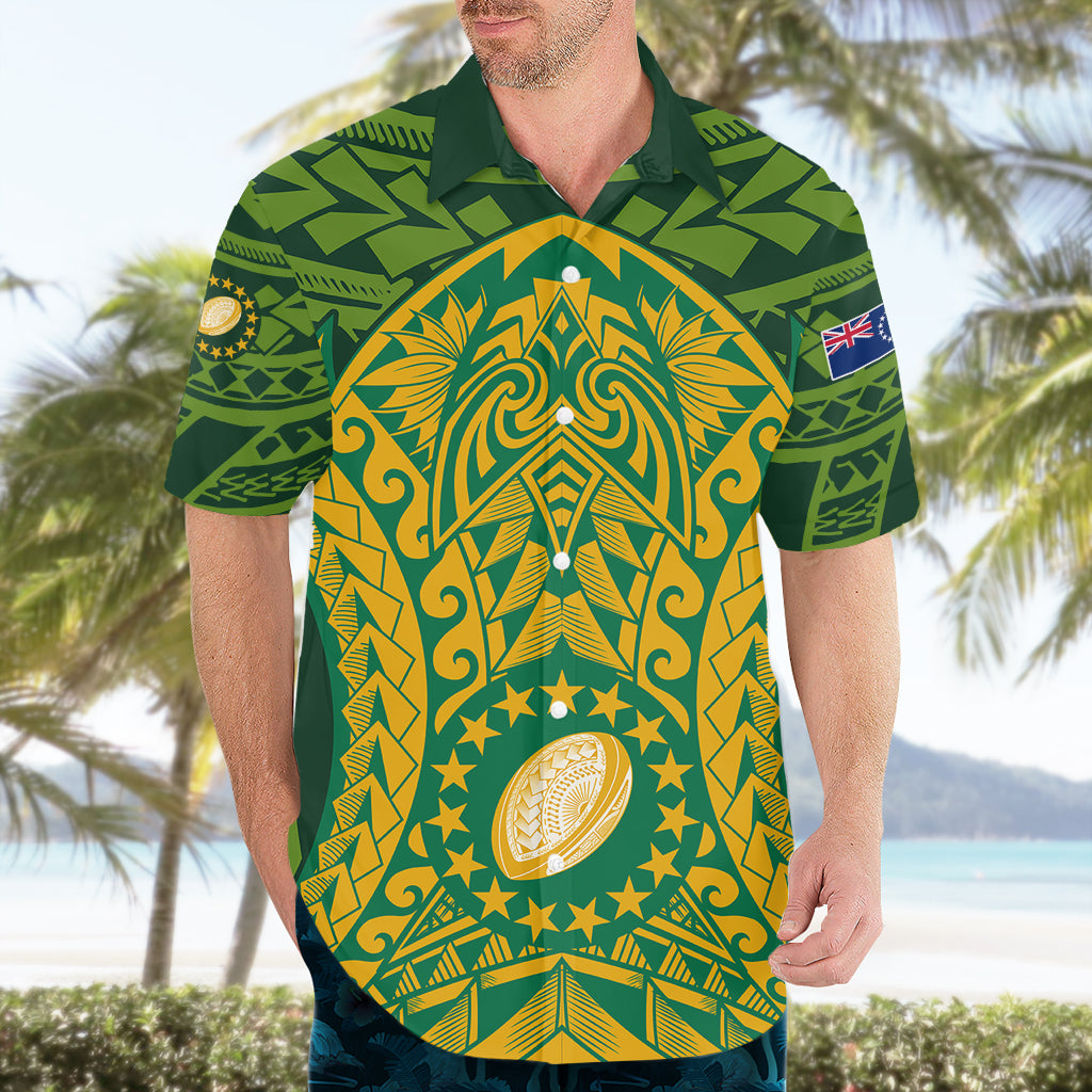 Personalised Cook Islands Rugby Hawaiian Shirt Kukis Athletic Style LT9 - Polynesian Pride