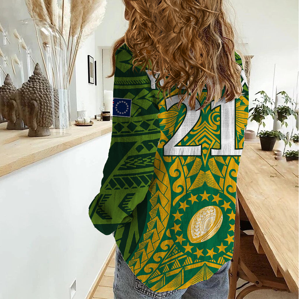 Personalised Cook Islands Rugby Women Casual Shirt Kukis Athletic Style LT9 - Polynesian Pride
