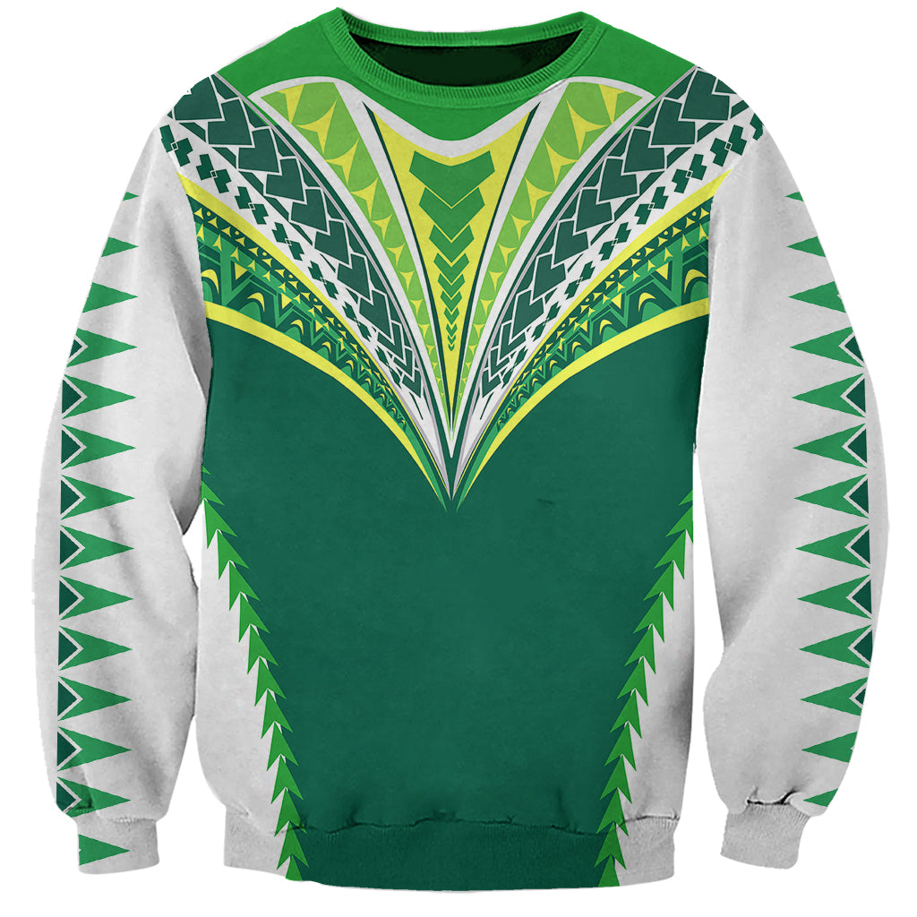 Polynesian Pride Cook Islands Rugby Sweatshirt No1 LT9 Unisex Green - Polynesian Pride