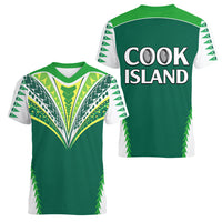 Polynesian Pride Cook Islands Rugby Women V Neck T Shirt No1 LT9 - Polynesian Pride