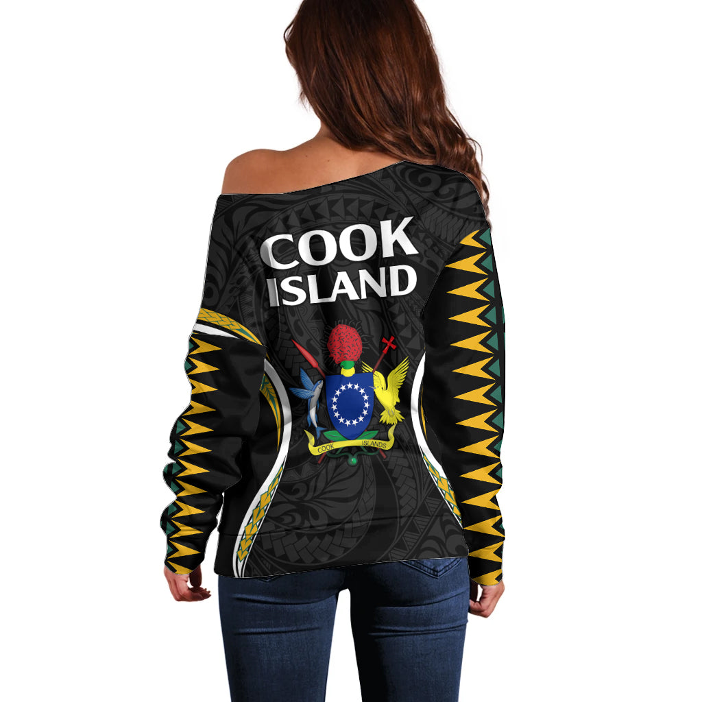 Polynesian Pride Cook Islands Off Shoulder Sweater Tribal Wave Style LT9 - Polynesian Pride