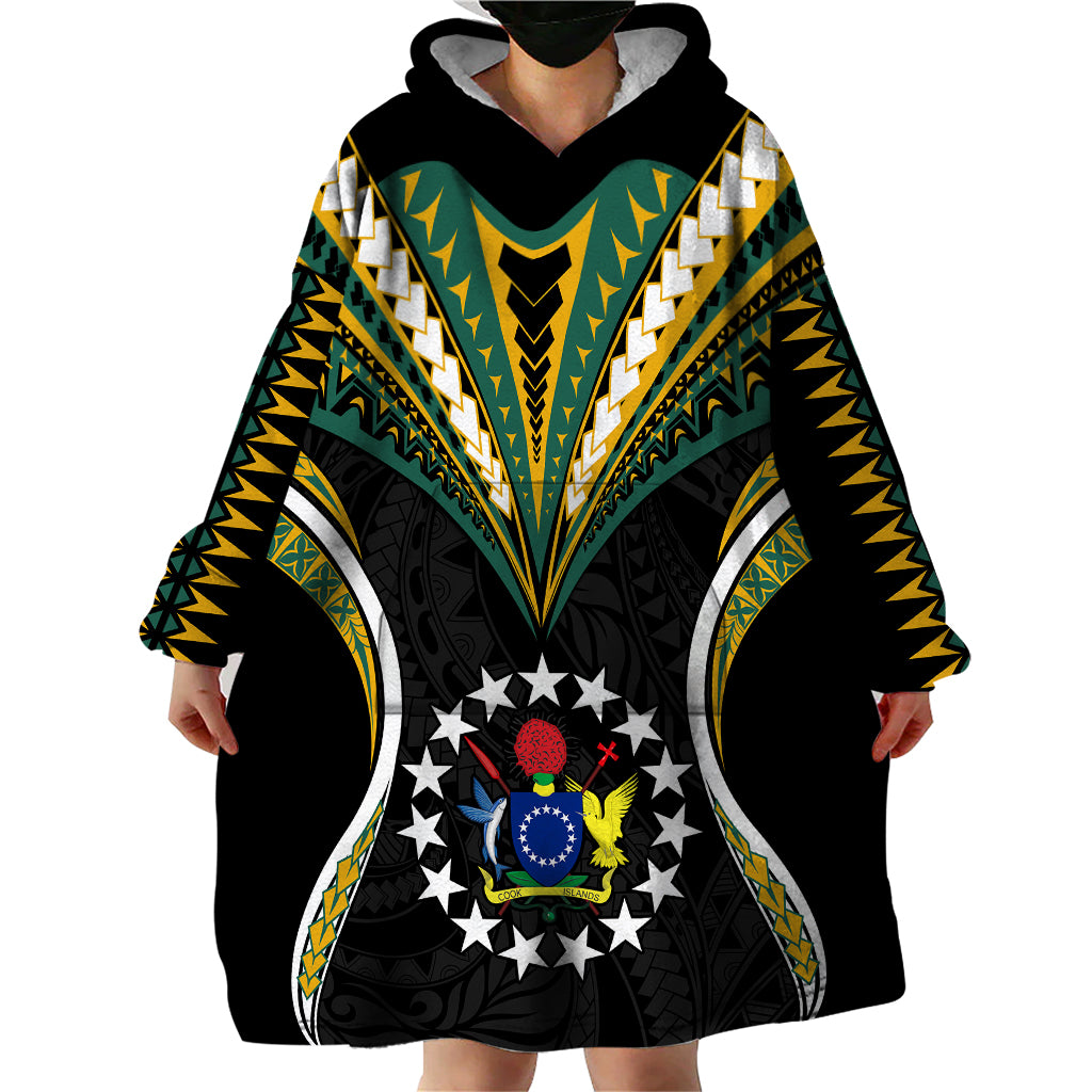 Personalised Polynesian Pride Cook Islands Wearable Blanket Hoodie Tribal Wave Style LT9 - Polynesian Pride