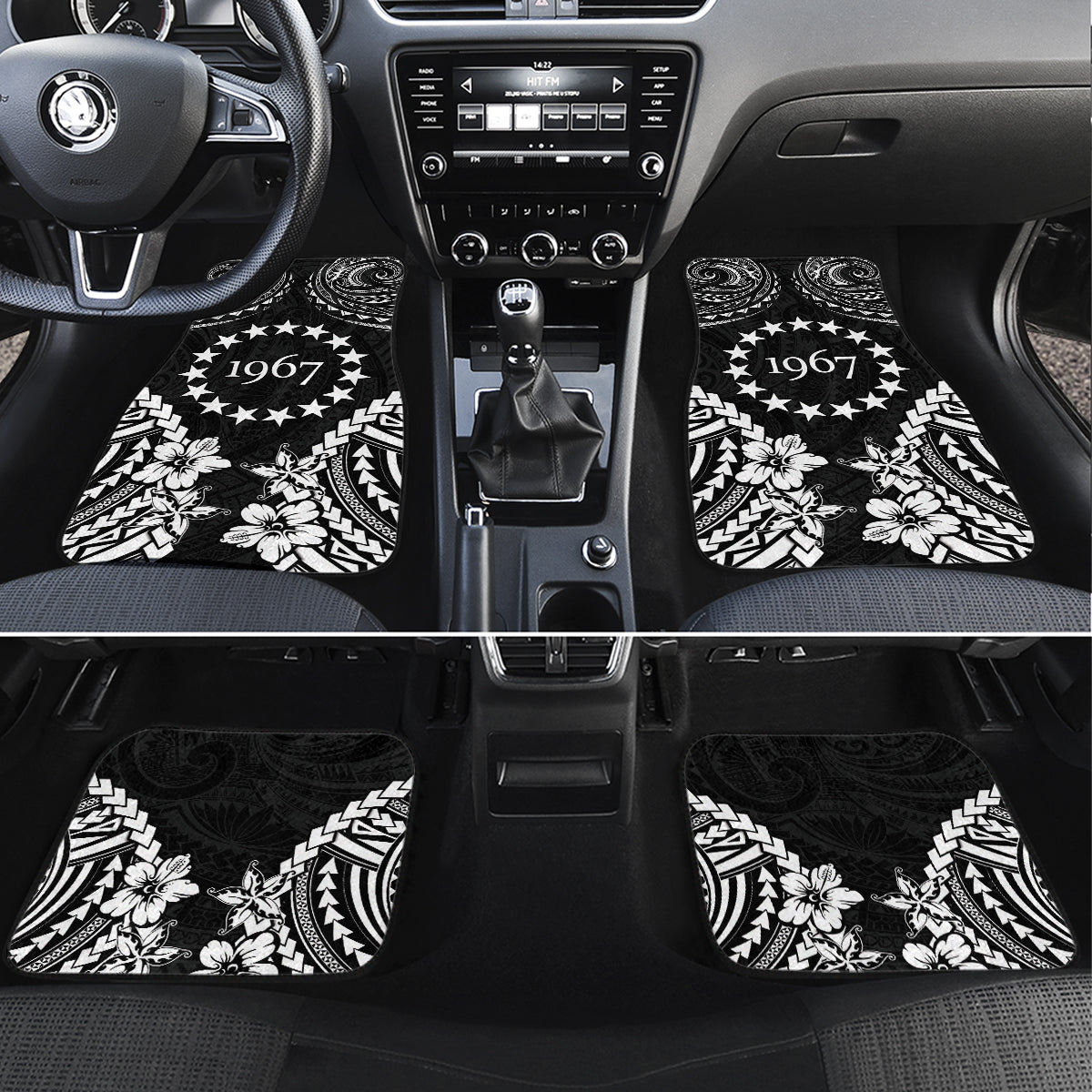 Cook Islands Ra o te Ui Ariki Est 1967 Car Mats LT9 Set 4pcs Black - Polynesian Pride