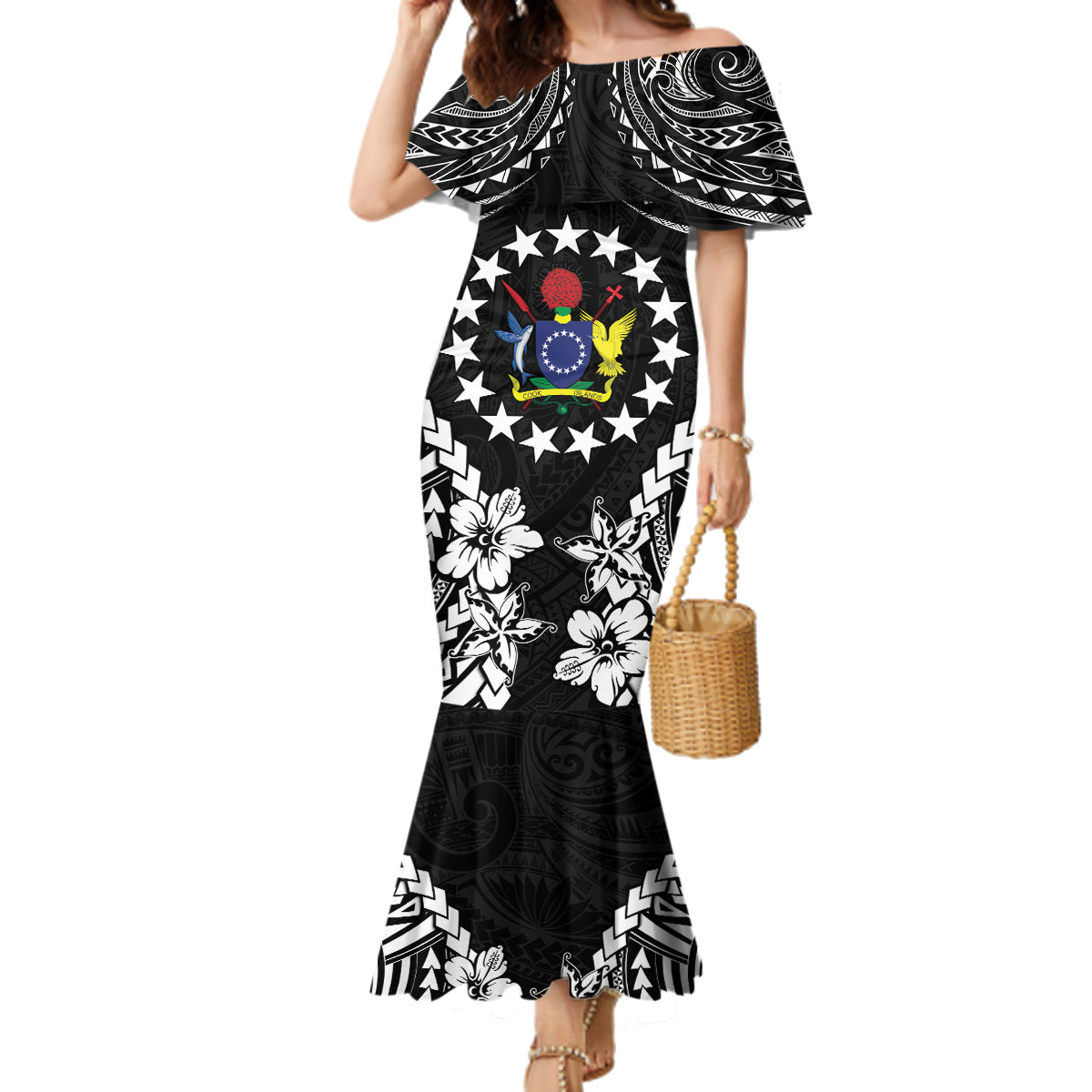 Cook Islands Ra o te Ui Ariki Est 1967 Family Matching Mermaid Dress and Hawaiian Shirt