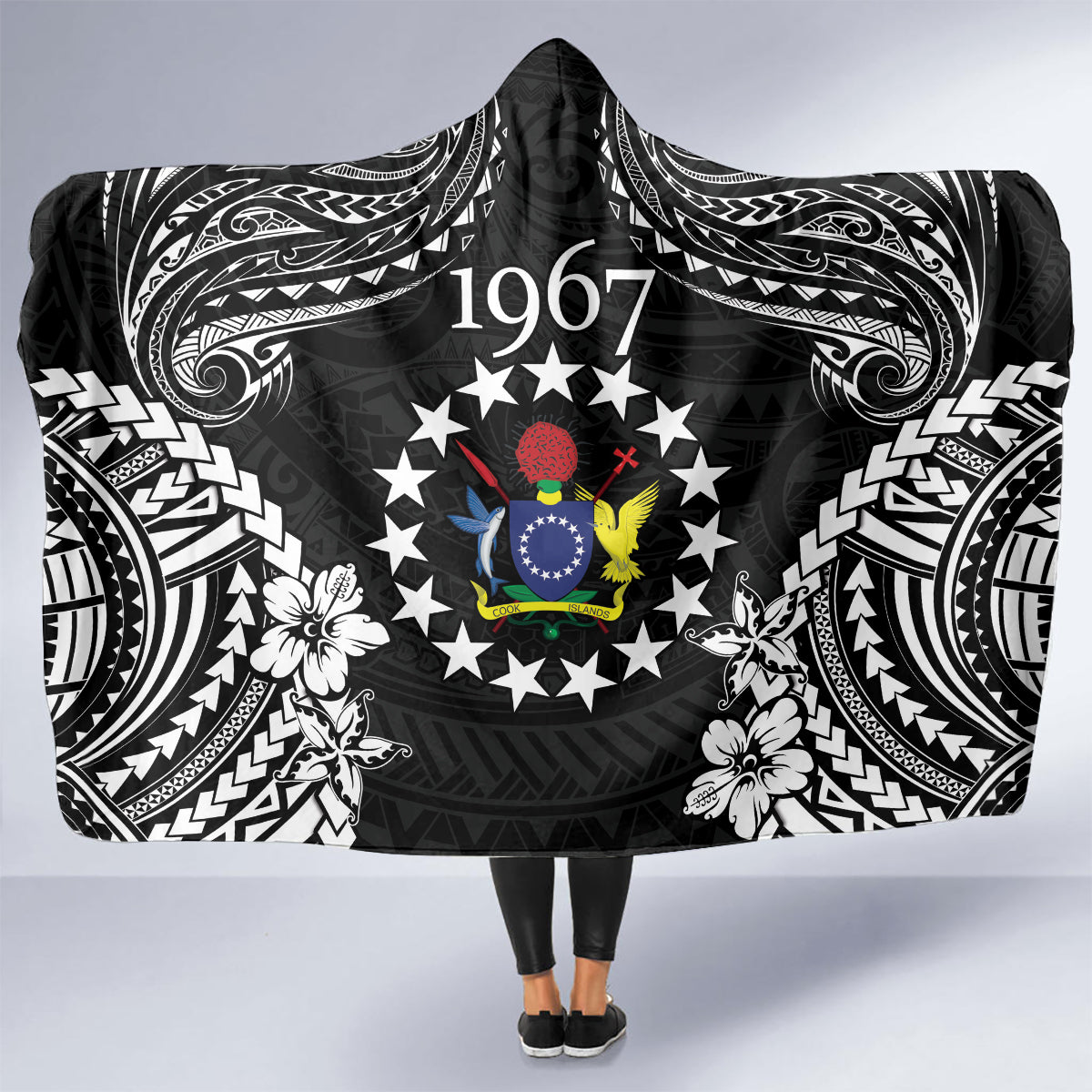 Cook Islands Ra o te Ui Ariki Est 1967 Hooded Blanket LT9 - Polynesian Pride