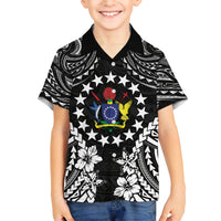 Cook Islands Ra o te Ui Ariki Est 1967 Kid Hawaiian Shirt LT9 Kid Black - Polynesian Pride