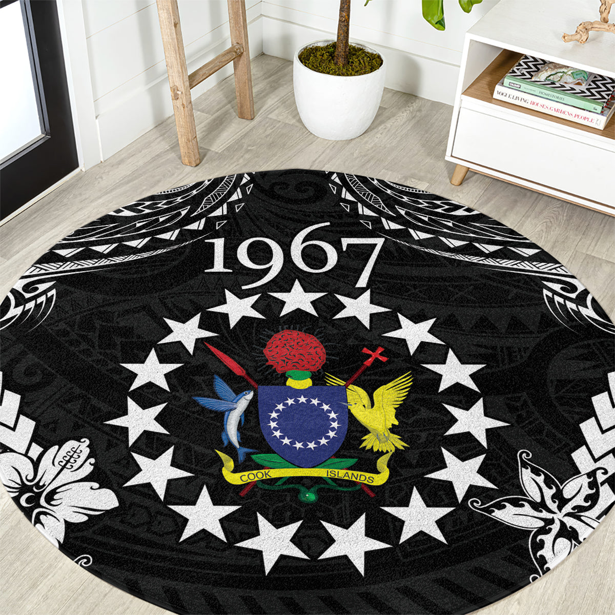 Cook Islands Ra o te Ui Ariki Est 1967 Round Carpet