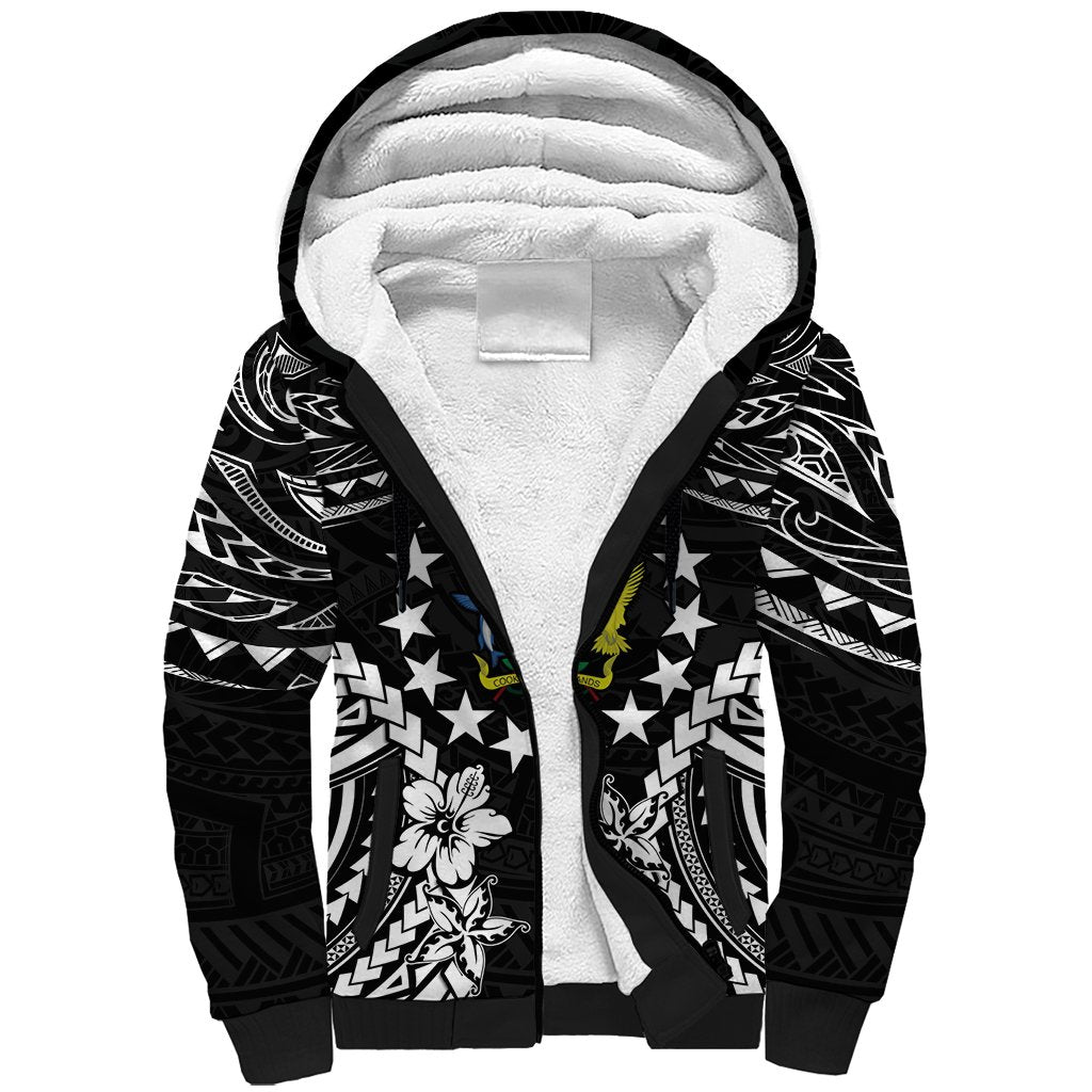 Cook Islands Ra o te Ui Ariki Est 1967 Sherpa Hoodie LT9 Unisex Black - Polynesian Pride